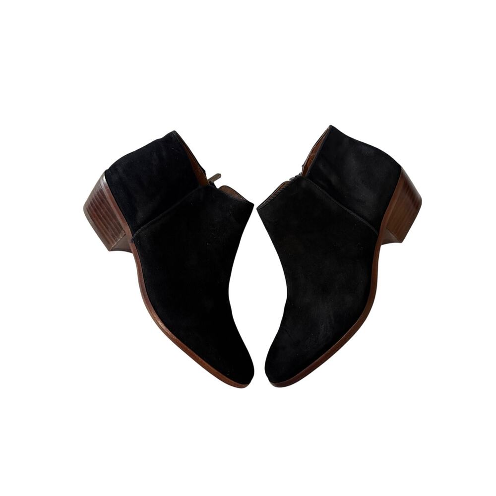 Sam Edelman Size 11 Black Suede Ankle Boots Block Heel Pull On - Picture 7 of 8